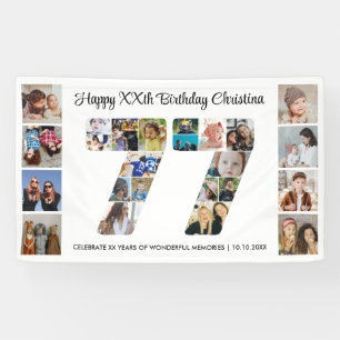 77. Geburtstagsfeier Nummer 77 Fotocollage Banner
