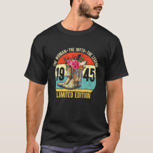 77 Jahre alt 1945 Limited Edition Cowboy Boots Wes T-Shirt