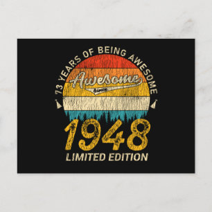 77 Jahre alt 1948 Retro Phantastisch 77. Geburtsta Postkarte