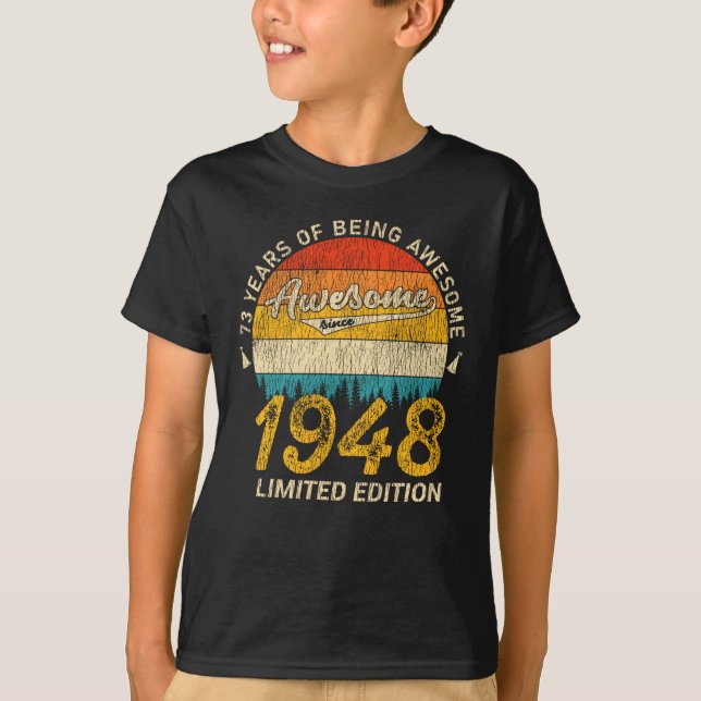 77 Jahre alt 1948 Retro Phantastisch 77. Geburtsta T-Shirt (Vorderseite)