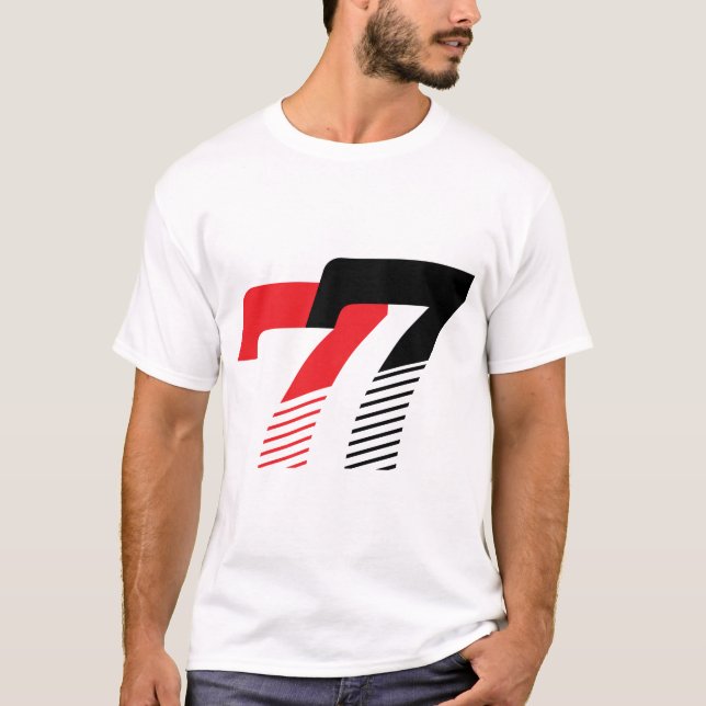 77 Modernes Sportdesign T-Shirt (Vorderseite)