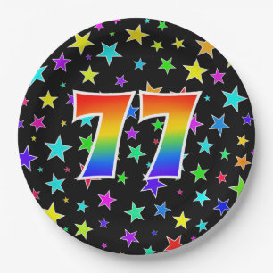 77. Veranstaltung: Bold, Fun, Colorful Rainbow 77 Pappteller