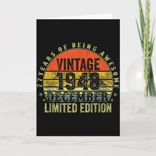 77 Year Old Birthday Gifts For Men December 1948 7 Karte (Vorderseite)