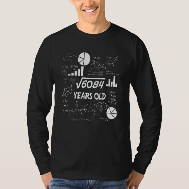 77 Years Old Bday Math Teacher 77th Birthday Gift T-Shirt (Vorderseite)