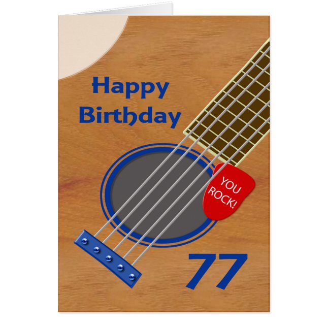 77e anniversaire Guitare Joueur Anniversaire (Devant)