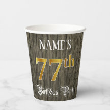 77th Birthday Party — Faux Gold & Faux Wood Looks