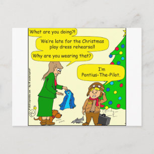 787 Pontius Pilate Cartoon Postkarte
