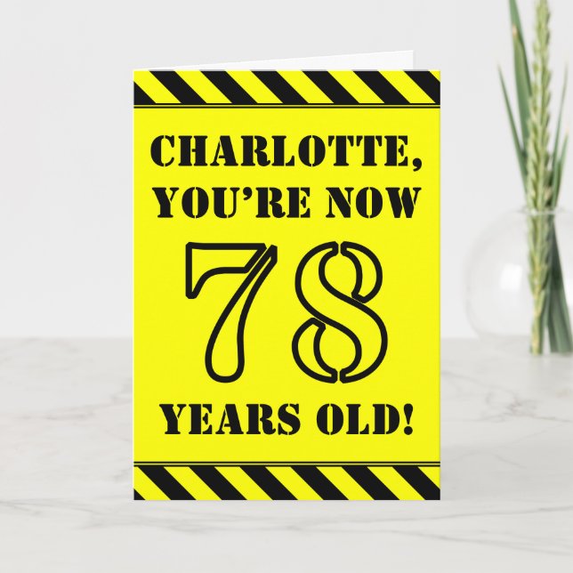 78. Geburtstag: Fun Stencil Style Text, Individuel Karte (Vorderseite)