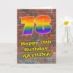78. Geburtstag: Lustige Graffiti-inspirierte Regen Karte