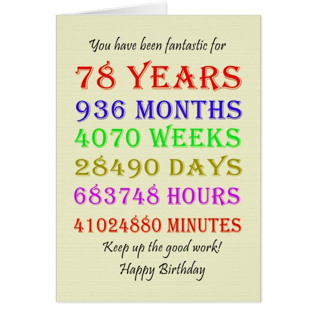 78. Geburtstag - Meilensteine (Vorne)