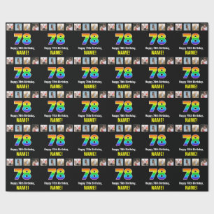 78. Geburtstag: Regenbogen "78"; benutzerdefiniert Geschenkpapier