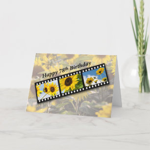 78. Geburtstag Sonnenblumen Filmstrip Karte