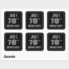 78. Geburtstagsparty: Art Deco Stil & Individuelle Quadratischer Aufkleber