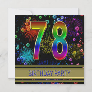 78. Geburtstagsparty Einladung mit Blasen