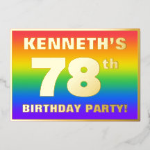78. Geburtstagsparty: Spaß, farbenfrohe Regenbogen