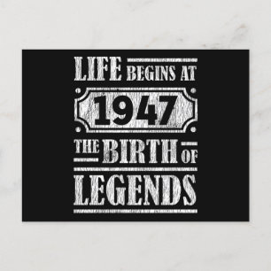 78 Jahre alt 1947 Geburt der Legende 78. Geburtsta Postkarte
