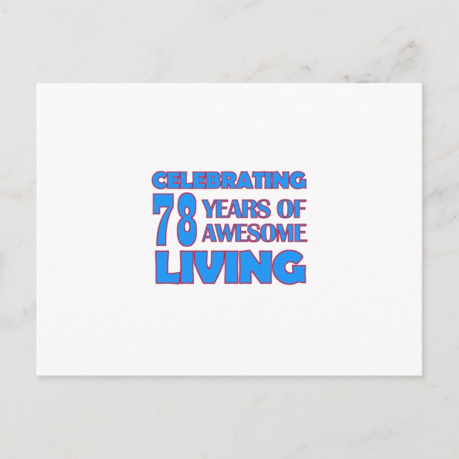 78 Jahre alte Geburtstagsdesigns Postkarte (Vorderseite)