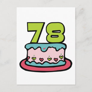 78-jähriger Geburtstagskuchen Postkarte