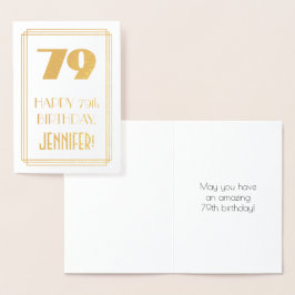 79. Geburtstag: Art Deco Inspiriert Look "79" & Na Folienkarte