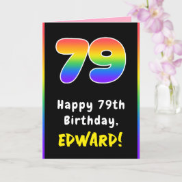 79. Geburtstag: Farbiger Regenbogen # 79, Individu Karte