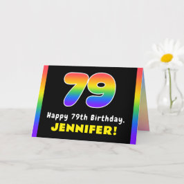 79. Geburtstag: Farbiger Regenbogen # 79, Individu Karte
