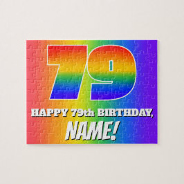 79. Geburtstag — mehrfarbiges Regenbogenmuster "79
