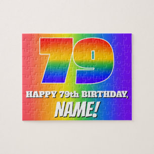 79. Geburtstag — mehrfarbiges Regenbogenmuster "79
