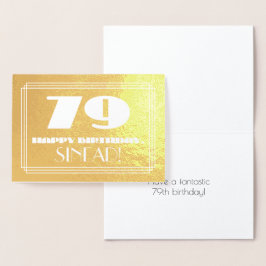 79. Geburtstag: Name + Art Deco Inspiriert Look "7 Folienkarte