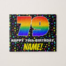 79. Geburtstag — Spaß, farbenfrohe Sternenweltenmu