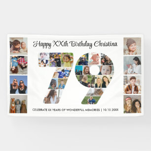 79. Geburtstagsfeier Nummer 79 Fotocollage Banner