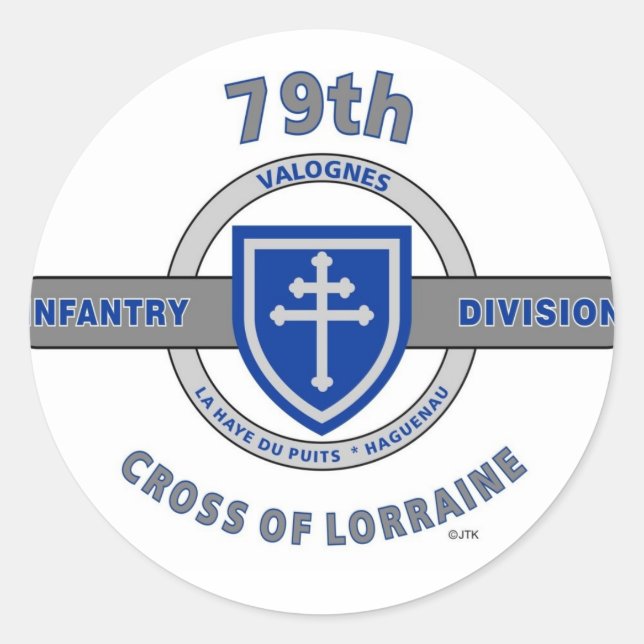 79. INFANTRIEDIVISION "LORRAINKREUZEN" RUNDER AUFKLEBER (Vorderseite)