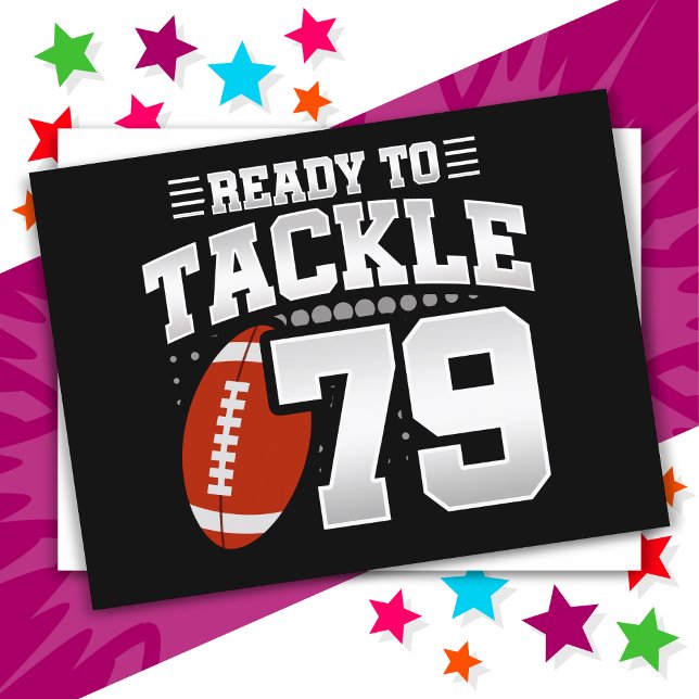 79-jähriges Tackle Football Party 79. Geburtstag Postkarte (Von Creator hochgeladen)