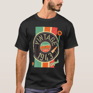 79 Years Birthday Man 1943 Februar Vinyl Turntabl T-Shirt
