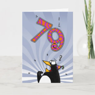 79e anniversaire - Carte de surprise de pingouin