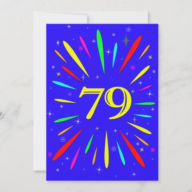79e anniversaire de fête Invitation Explosion (Devant)