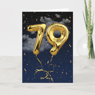 79e Anniversaire Gold Mylar Balloon et carte Confe