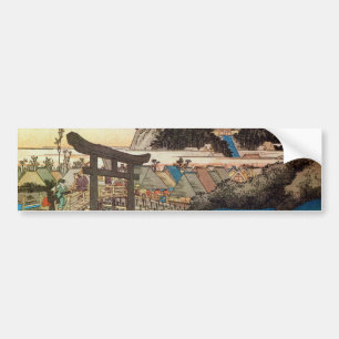 7. 藤 沢 宿, 広 Fujisawa-juku, Hiroshige, Ukiyo-e Autoaufkleber