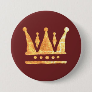 7,6 Cm Badge rond de couronne d'or