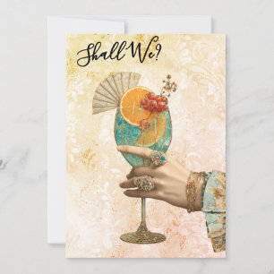 *~* 7 A101 Cocktail Verziertes FOTO BACHELORETTE Einladung