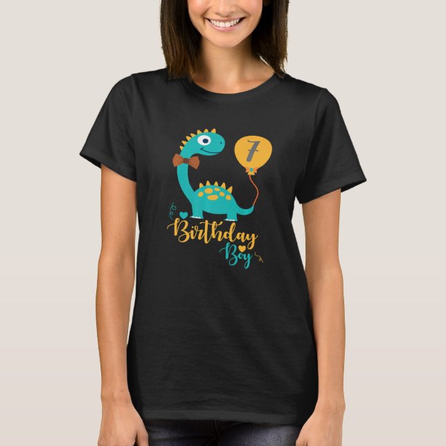 7 Años Cumpleaños Niños Birthday Boy Baby Diplodoc T-Shirt (Vorderseite)