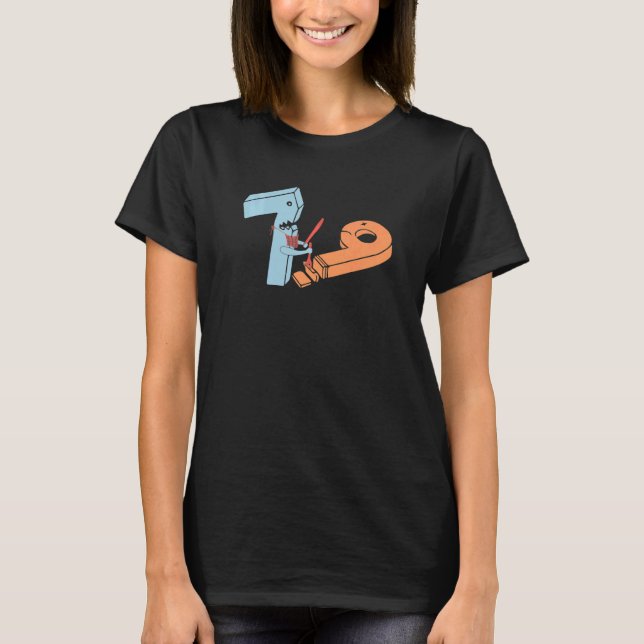 7 Aß 8 9  Mathelehrer T-Shirt (Vorderseite)