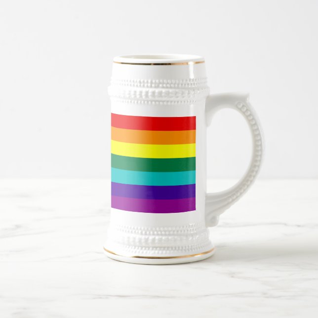 7 bandes Arc-en-ciel Gay pride Drapeau Mug (Droite)