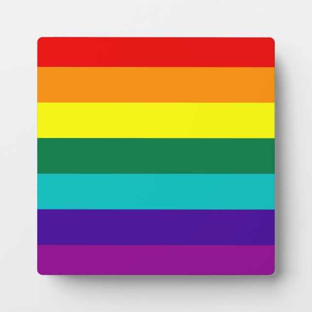 7 bandes Arc-en-ciel Plaque Gay pride (Devant)