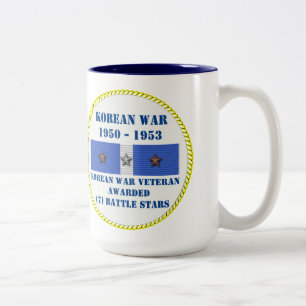 7 BATTLE STARS KOREAN KRIEG VETERAN ZWEIFARBIGE TASSE