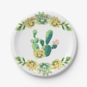 7" Bohemische Kakteen Succulents de Pappteller