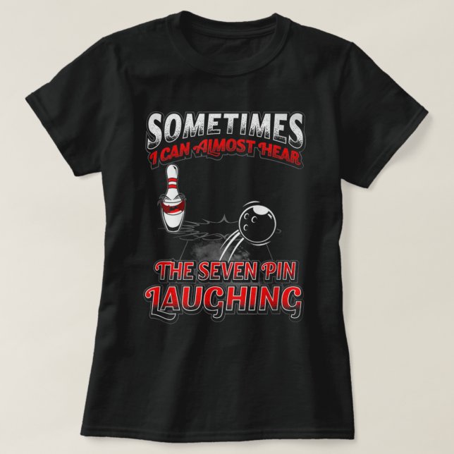 7 Button lachend Bowling Bowling T-Shirt Geschenk  (Design vorne)