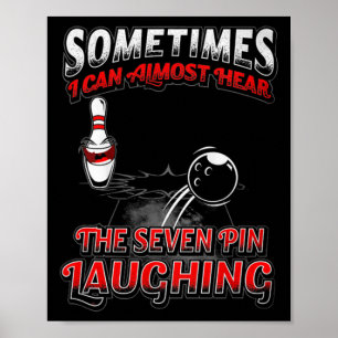 7 Button lachend Bowling Bowling T-Shirt Geschenk Poster