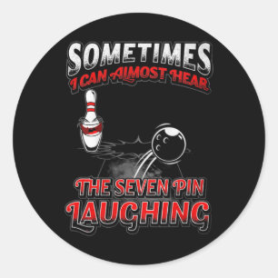 7 Button lachend Bowling Bowling T-Shirt Geschenk  Runder Aufkleber