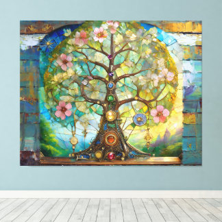 7 Chakra Blossoming Tree Of Life Leinwanddruck