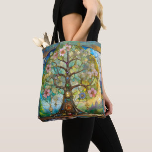 7-Chakra-Blütenbaum des Lebens Tasche